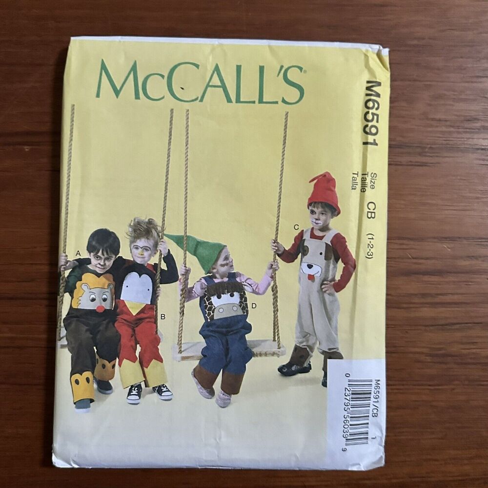 NEW McCall Patterns M6591 Toddlers' Overalls Size CB (1-2-3)
